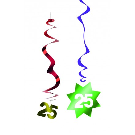 25th Birthday Hanging Swirl Decoration Flame-Retardant Party Supplies